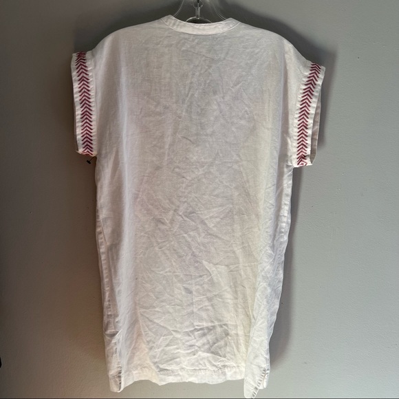 Zara Basic Dress Boho Tunic Sheath Embroidered Cover up Beach M - Picture 2 of 4